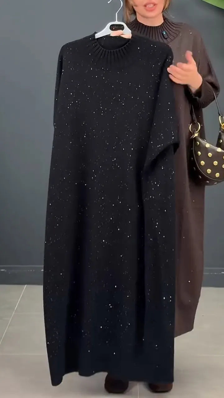 Embellished High-Neck Maxi Dress