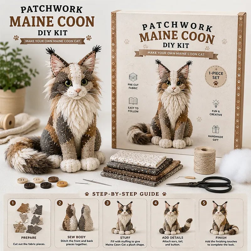 🧵DIY Patchwork Animal Kit – Create Your Own Adorable Animals