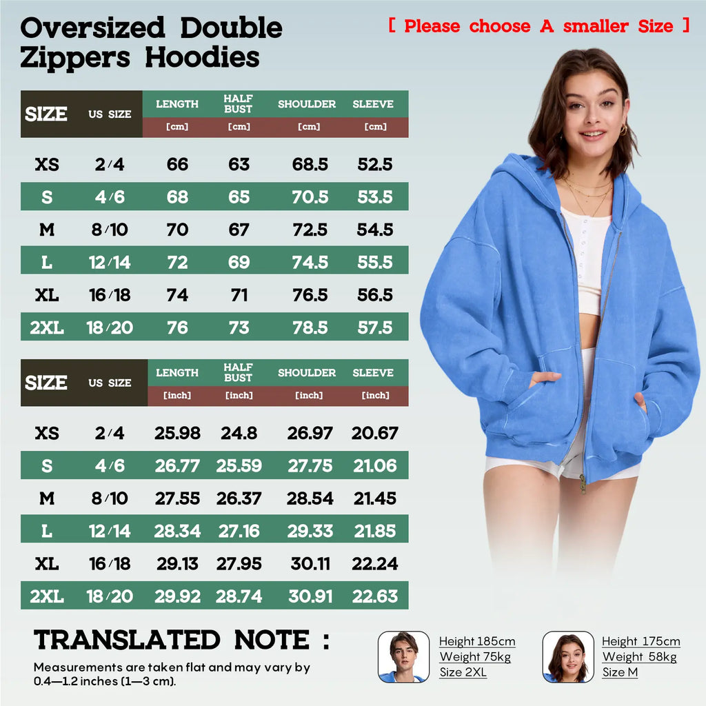 Unisex Oversized Zip-Up Hoodie