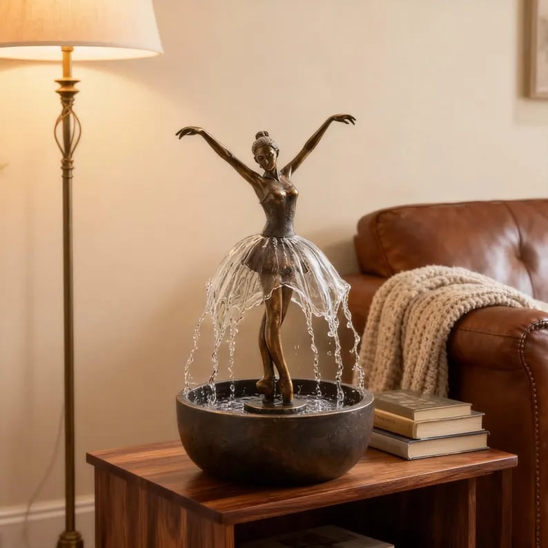 🔥HOT SALE 49% OFF💃🩰Elegant Ballerina Tabletop Water Fountain for Home & Office Decor💧✨