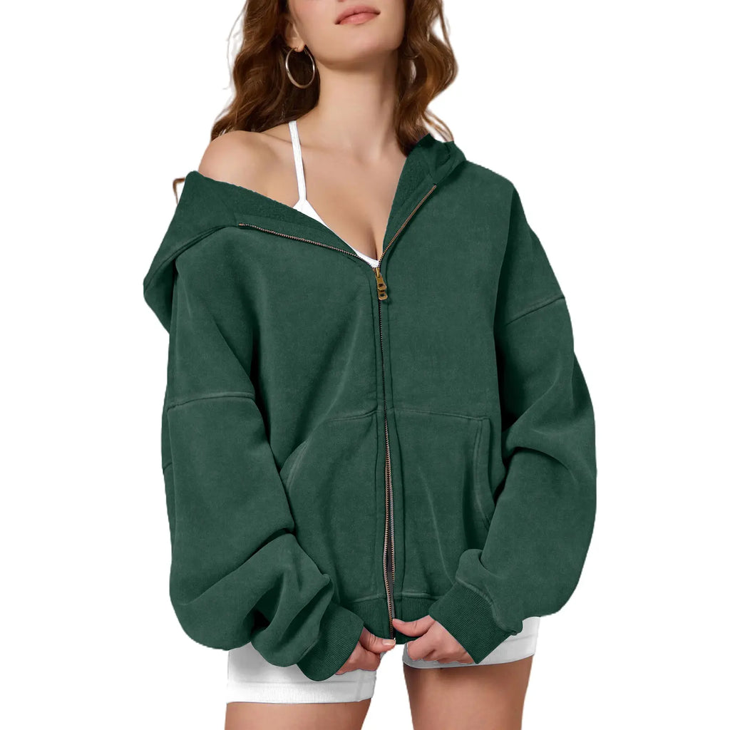 Unisex Oversized Zip-Up Hoodie