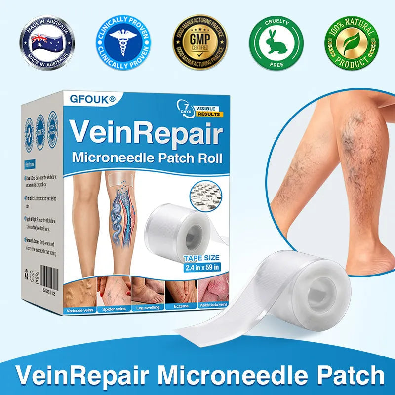 🇦🇺👨‍⚕️✅⭐GFOUK® VeinRepair Microneedle Patch Roll⚡Instant Relief, Long-Term Results