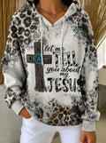 Women's Leopard Print Cross Print Sweatshirt