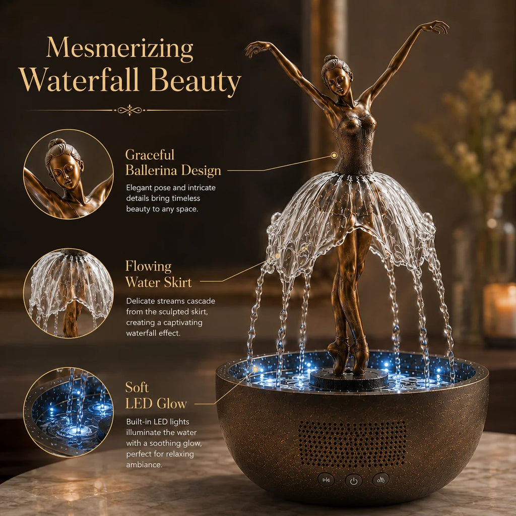 🔥HOT SALE 49% OFF💃🩰Elegant Ballerina Tabletop Water Fountain for Home & Office Decor💧✨