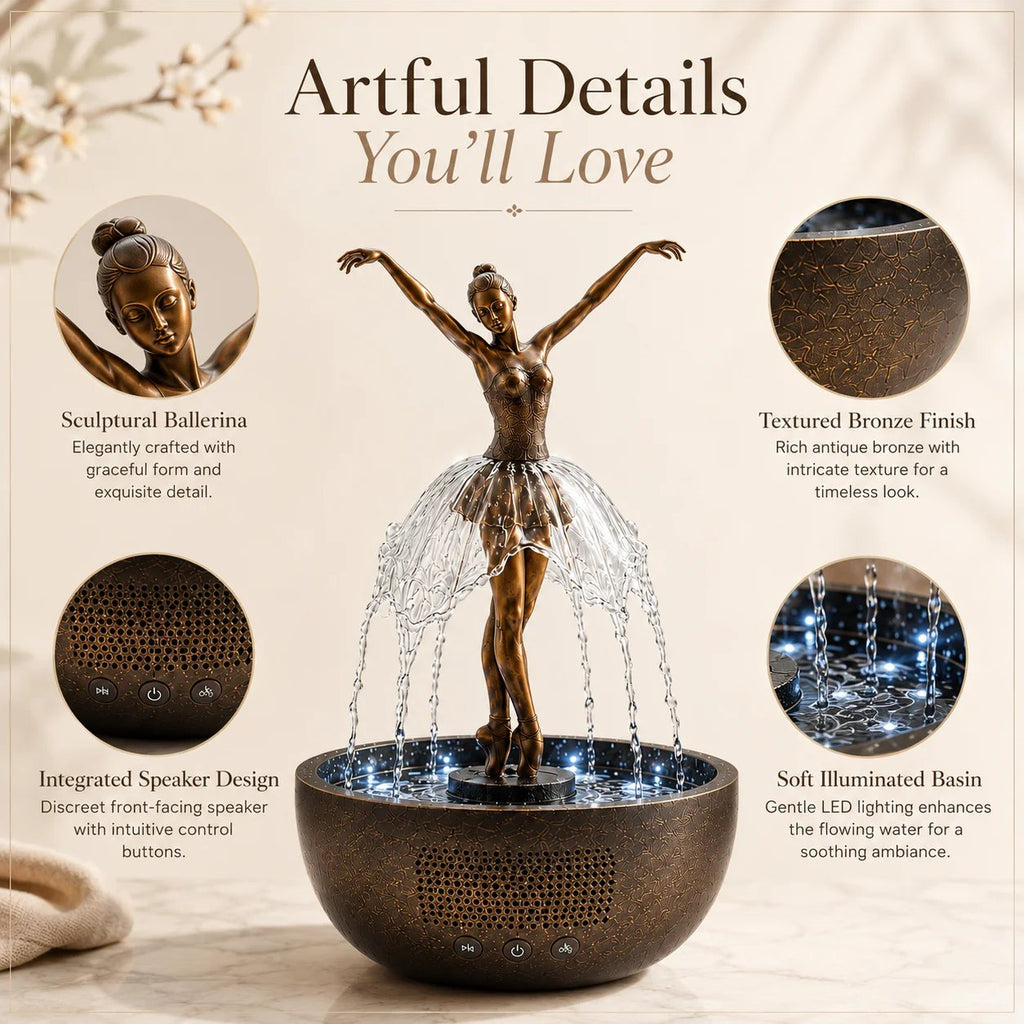 🔥HOT SALE 49% OFF💃🩰Elegant Ballerina Tabletop Water Fountain for Home & Office Decor💧✨