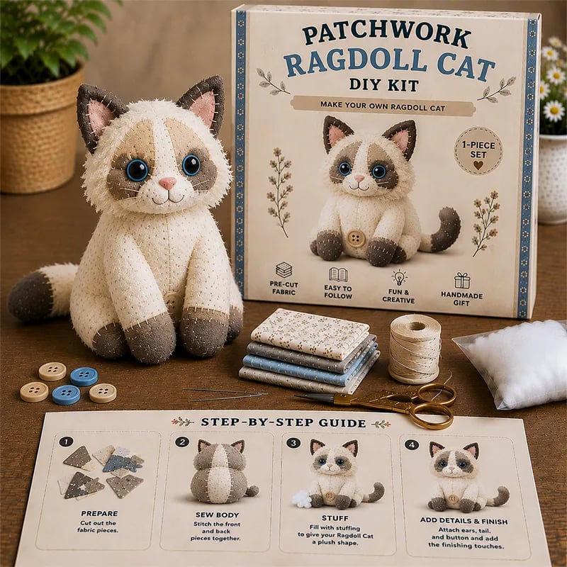 🧵DIY Patchwork Animal Kit – Create Your Own Adorable Animals