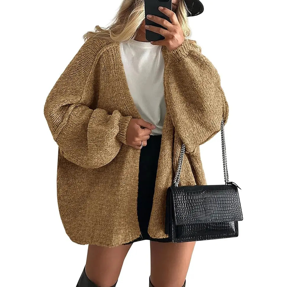 PrettyGarden Women's Oversized Cardigan Sweater - Lightweight Knit