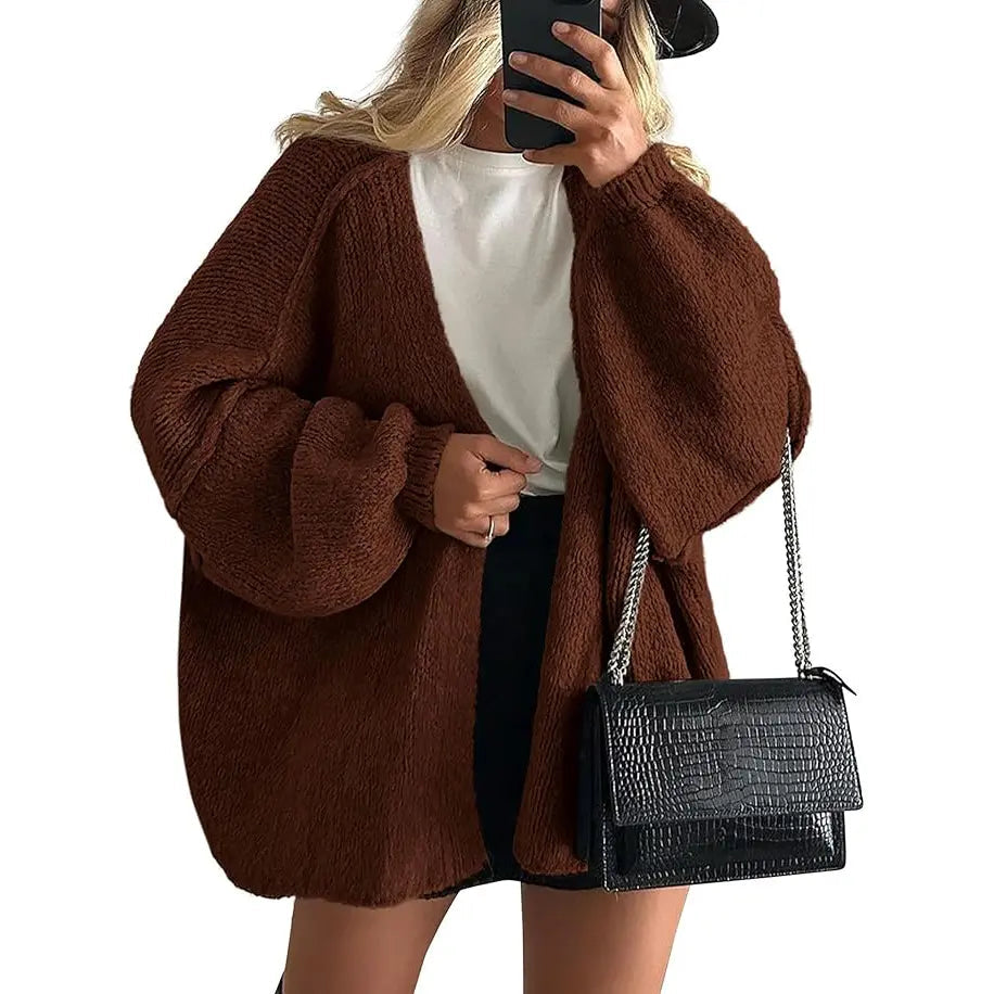 PrettyGarden Women's Oversized Cardigan Sweater - Lightweight Knit