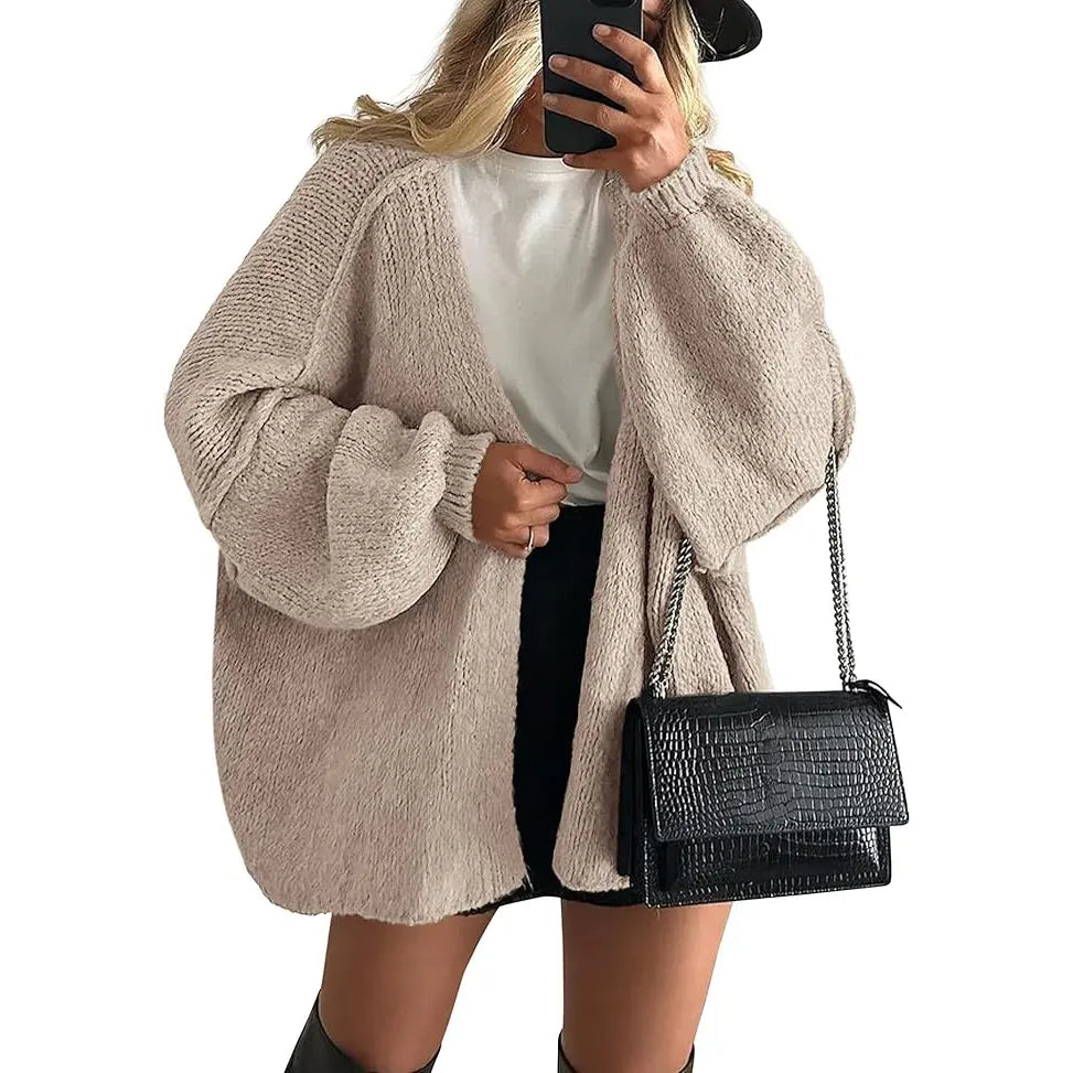 PrettyGarden Women's Oversized Cardigan Sweater - Lightweight Knit