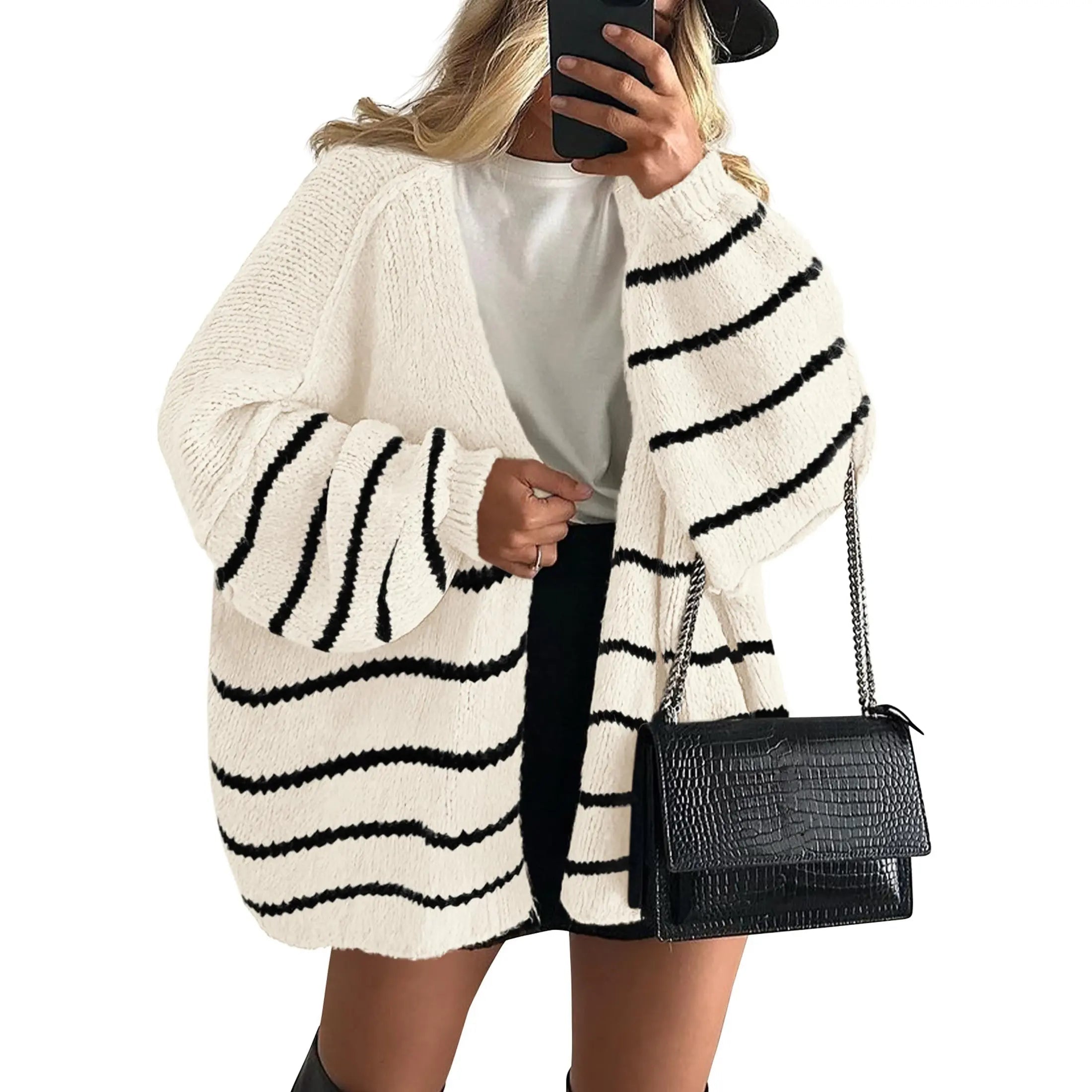 PrettyGarden Women's Oversized Cardigan Sweater - Lightweight Knit