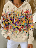 Women's - Splatter Art Print Sweatshirt