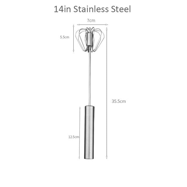 304 Stainless Steel Whisk - Semi Automatic Egg Beater
