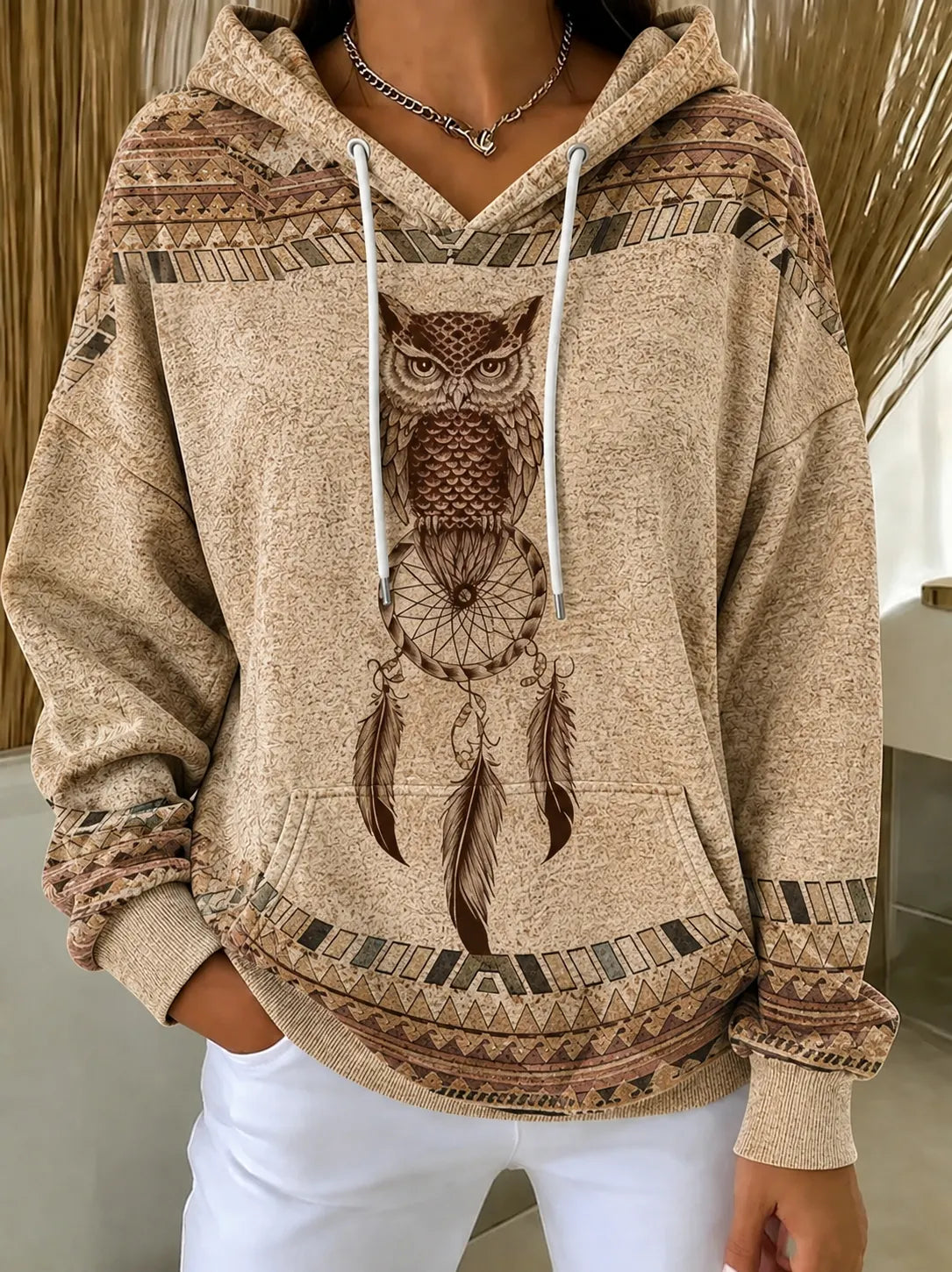 Women's - Retro Western Dreamcatcher Print Sweatshirt
