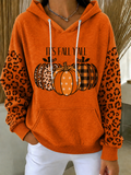 Women's Halloween Pumpkin Leopard Print Sweatshirt
