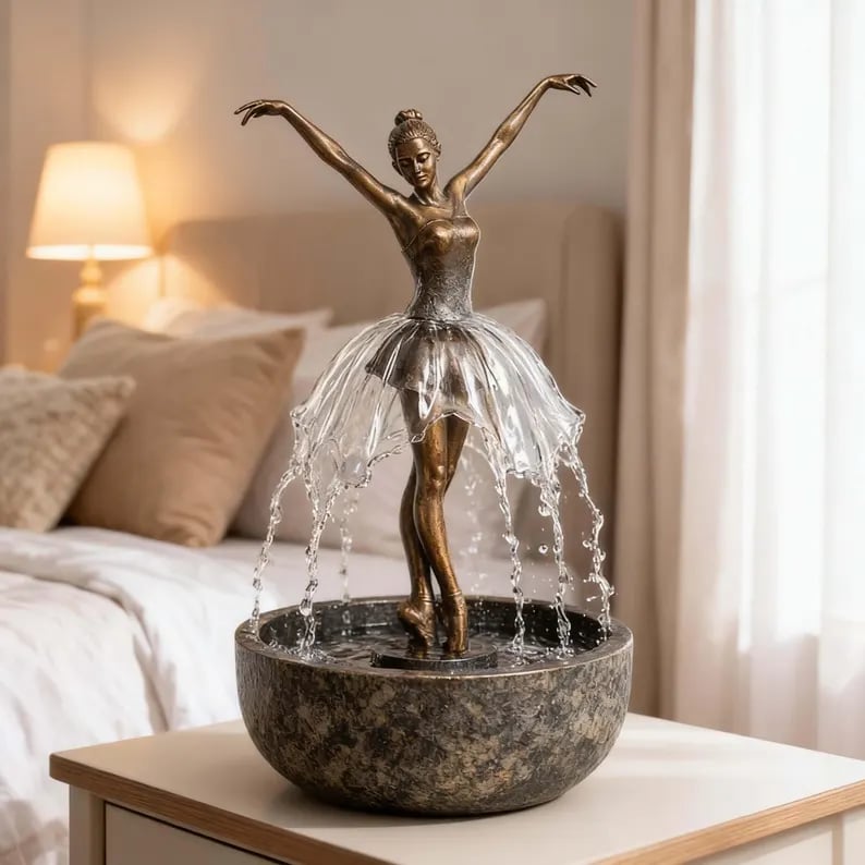 🔥HOT SALE 49% OFF💃🩰Elegant Ballerina Tabletop Water Fountain for Home & Office Decor💧✨