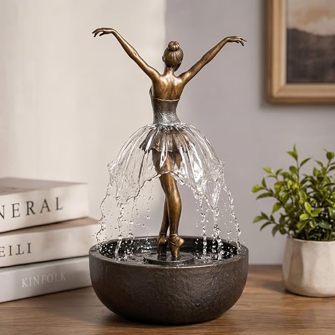 🔥HOT SALE 49% OFF💃🩰Elegant Ballerina Tabletop Water Fountain for Home & Office Decor💧✨